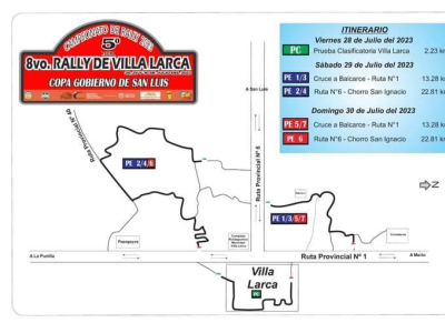 La quinta fecha del Rally Puntano llega este fin de semana a Villa Larca