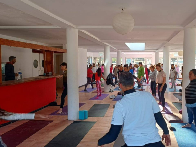 PARQUE RECREATIVO MERLO: Conmemoraron el Día Internacional del Yoga